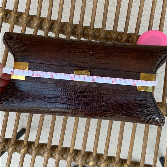 Vintage Brown Leather Snake Clutch - Picture 11 of 11